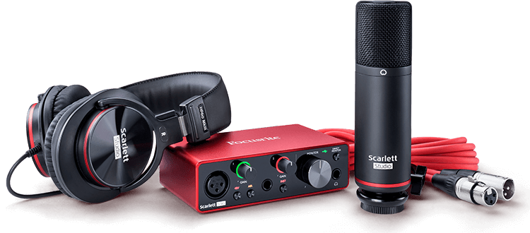 Focusrite Scarlett Solo Studio Recording Package with Interface, Microphone and Headphones